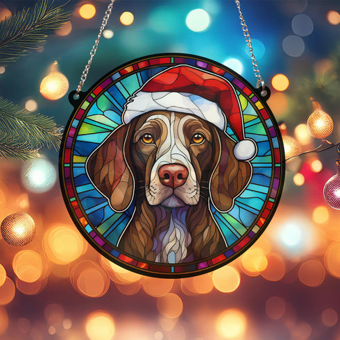 German Shorthaired Pointer Christmas Suncatcher